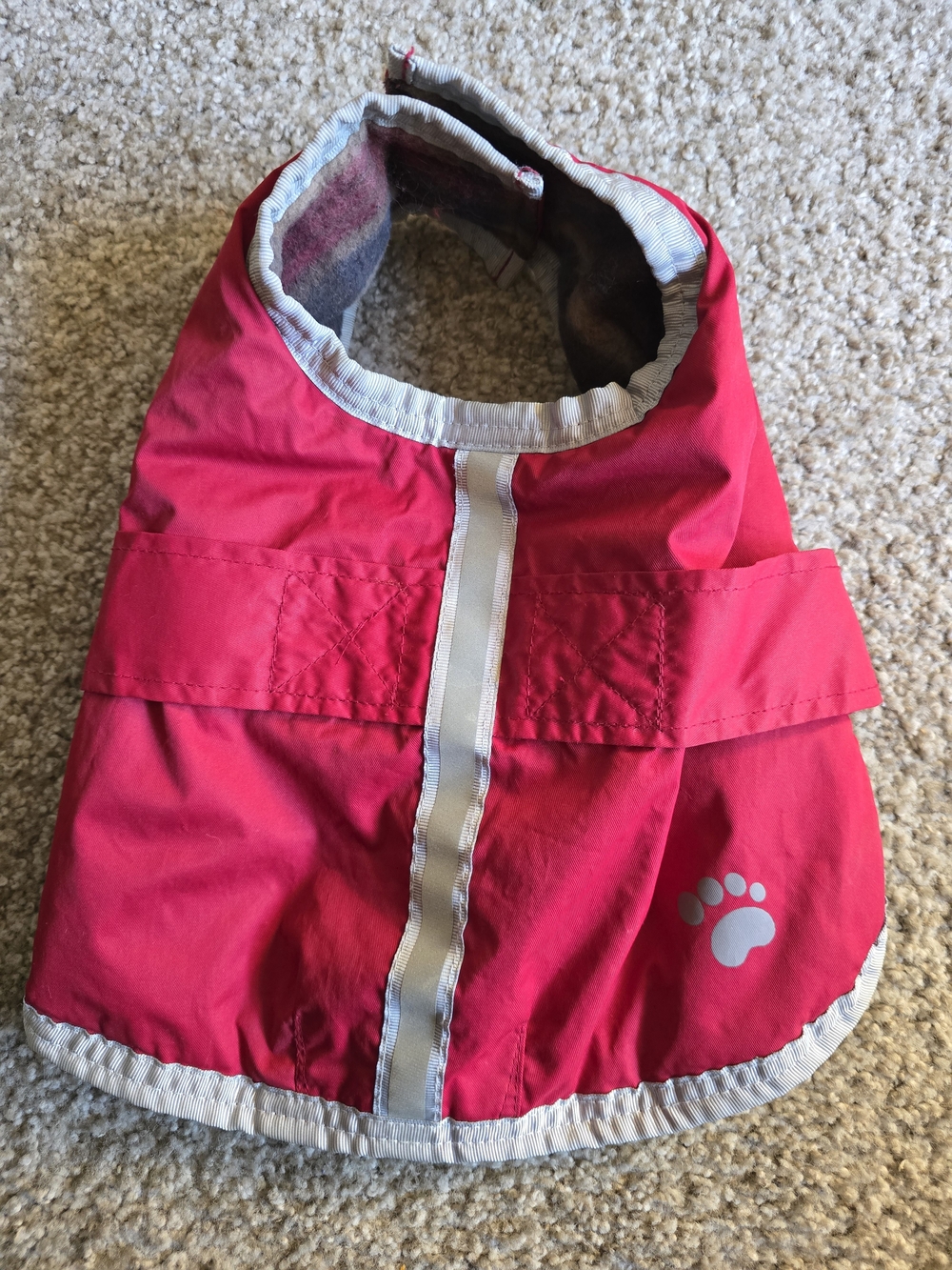 Top Paw Reflective Small Dog Coat With Plaid Lining.